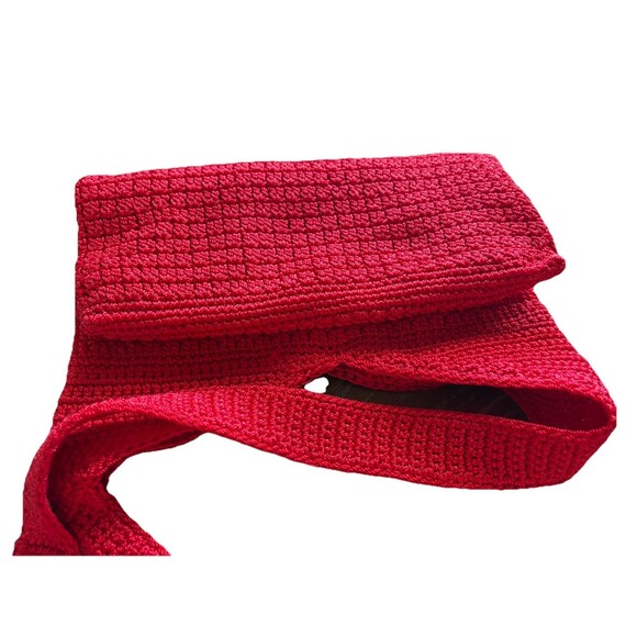 Jacqueline Ferrar Red Crochet Woven Shoulder Bag NWOT Handbag Purse Boho Hobo - Picture 5 of 8